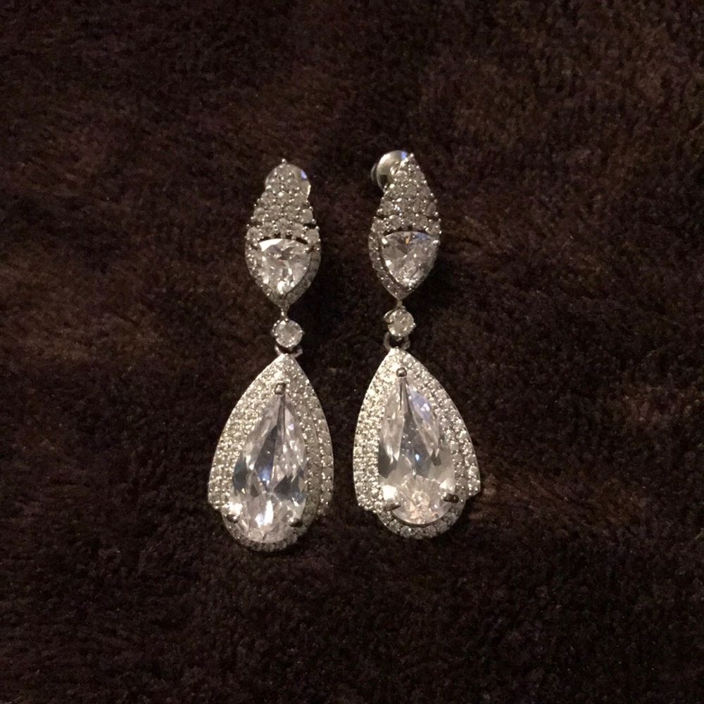 Crystal Tear Drop Earrings